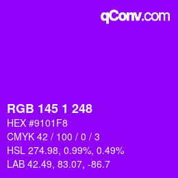 カラーコード: RGB 145 1 248 | qconv.com