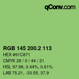 カラーコード: RGB 145 200.2 113 | qconv.com