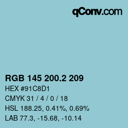 カラーコード: RGB 145 200.2 209 | qconv.com