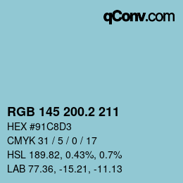 カラーコード: RGB 145 200.2 211 | qconv.com
