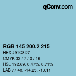 カラーコード: RGB 145 200.2 215 | qconv.com
