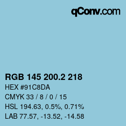 カラーコード: RGB 145 200.2 218 | qconv.com