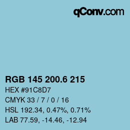 カラーコード: RGB 145 200.6 215 | qconv.com