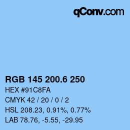 カラーコード: RGB 145 200.6 250 | qconv.com