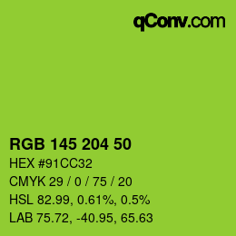 Color code: RGB 145 204 50 | qconv.com
