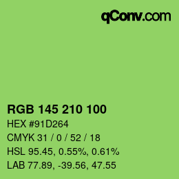Color code: RGB 145 210 100 | qconv.com
