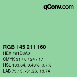 Color code: RGB 145 211 160 | qconv.com