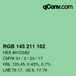 Farbcode: RGB 145 211 162 | qconv.com