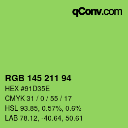 Farbcode: RGB 145 211 94 | qconv.com