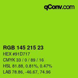 Color code: RGB 145 215 23 | qconv.com