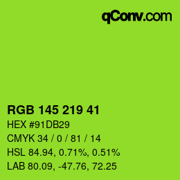 Color code: RGB 145 219 41 | qconv.com