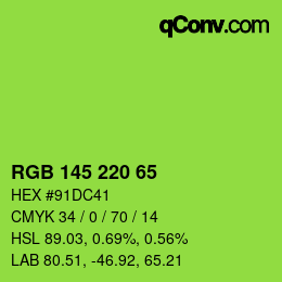 Color code: RGB 145 220 65 | qconv.com