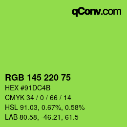 カラーコード: RGB 145 220 75 | qconv.com