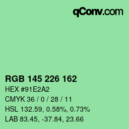 Color code: RGB 145 226 162 | qconv.com