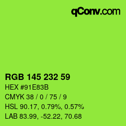Color code: RGB 145 232 59 | qconv.com