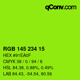 Color code: RGB 145 234 15 | qconv.com