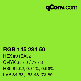 Color code: RGB 145 234 50 | qconv.com