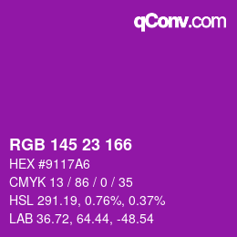 Color code: RGB 145 23 166 | qconv.com