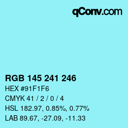 Color code: RGB 145 241 246 | qconv.com