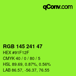 Color code: RGB 145 241 47 | qconv.com