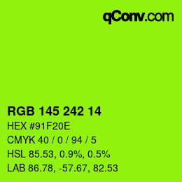 Color code: RGB 145 242 14 | qconv.com