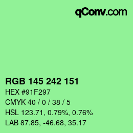 Color code: RGB 145 242 151 | qconv.com