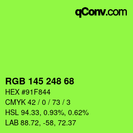 Color code: RGB 145 248 68 | qconv.com