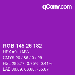 Color code: RGB 145 26 182 | qconv.com