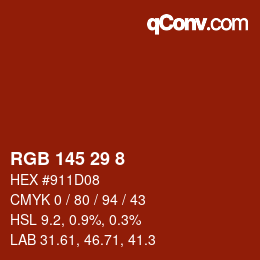Color code: RGB 145 29 8 | qconv.com
