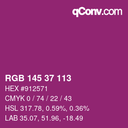 Color code: RGB 145 37 113 | qconv.com