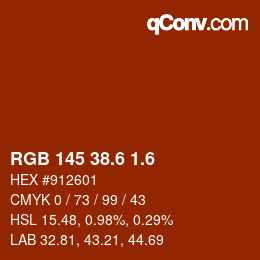 カラーコード: RGB 145 38.6 1.6 | qconv.com