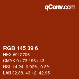 カラーコード: RGB 145 39 6 | qconv.com