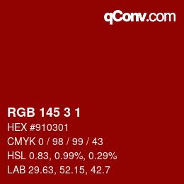 Color code: RGB 145 3 1 | qconv.com