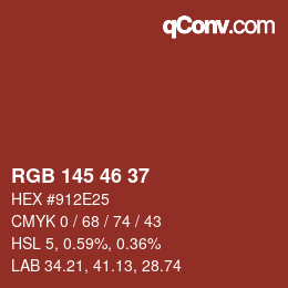 Color code: RGB 145 46 37 | qconv.com