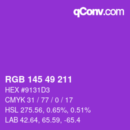 Farbcode: RGB 145 49 211 | qconv.com