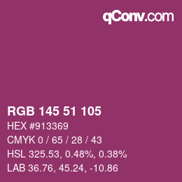 Color code: RGB 145 51 105 | qconv.com