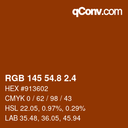 カラーコード: RGB 145 54.8 2.4 | qconv.com