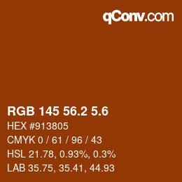 カラーコード: RGB 145 56.2 5.6 | qconv.com