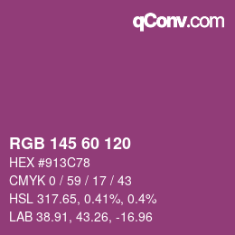 カラーコード: RGB 145 60 120 | qconv.com