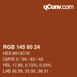 Color code: RGB 145 60 24 | qconv.com