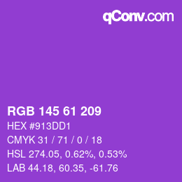 Color code: RGB 145 61 209 | qconv.com
