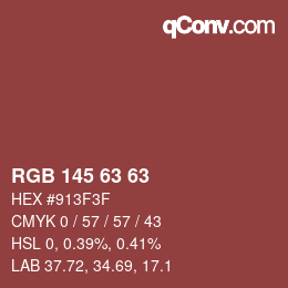 Color code: RGB 145 63 63 | qconv.com