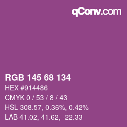 Color code: RGB 145 68 134 | qconv.com