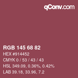 Color code: RGB 145 68 82 | qconv.com