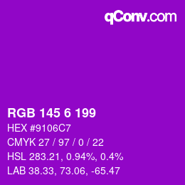 Color code: RGB 145 6 199 | qconv.com
