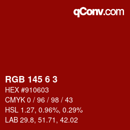 カラーコード: RGB 145 6 3 | qconv.com