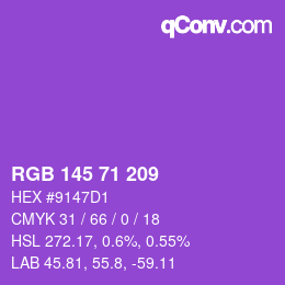 颜色代码: RGB 145 71 209 | qconv.com