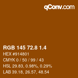 カラーコード: RGB 145 72.8 1.4 | qconv.com