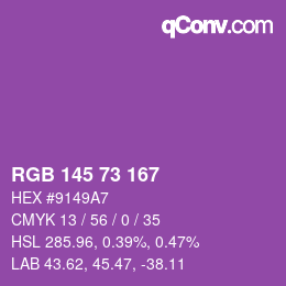 Farbcode: RGB 145 73 167 | qconv.com