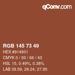 Farbcode: RGB 145 73 49 | qconv.com